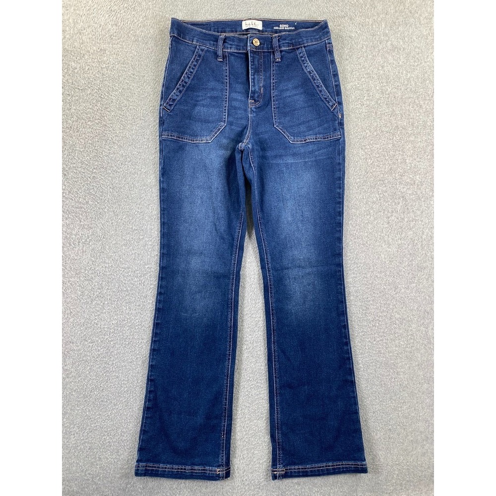 Nicole Miller Soho High Rise Bootcut Jeans Women's 8 Dark Wash Stretch Denim
